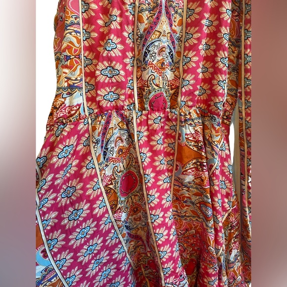 Pretty Garden Dress size L summer pink floral design dress - Picture 9 of 16